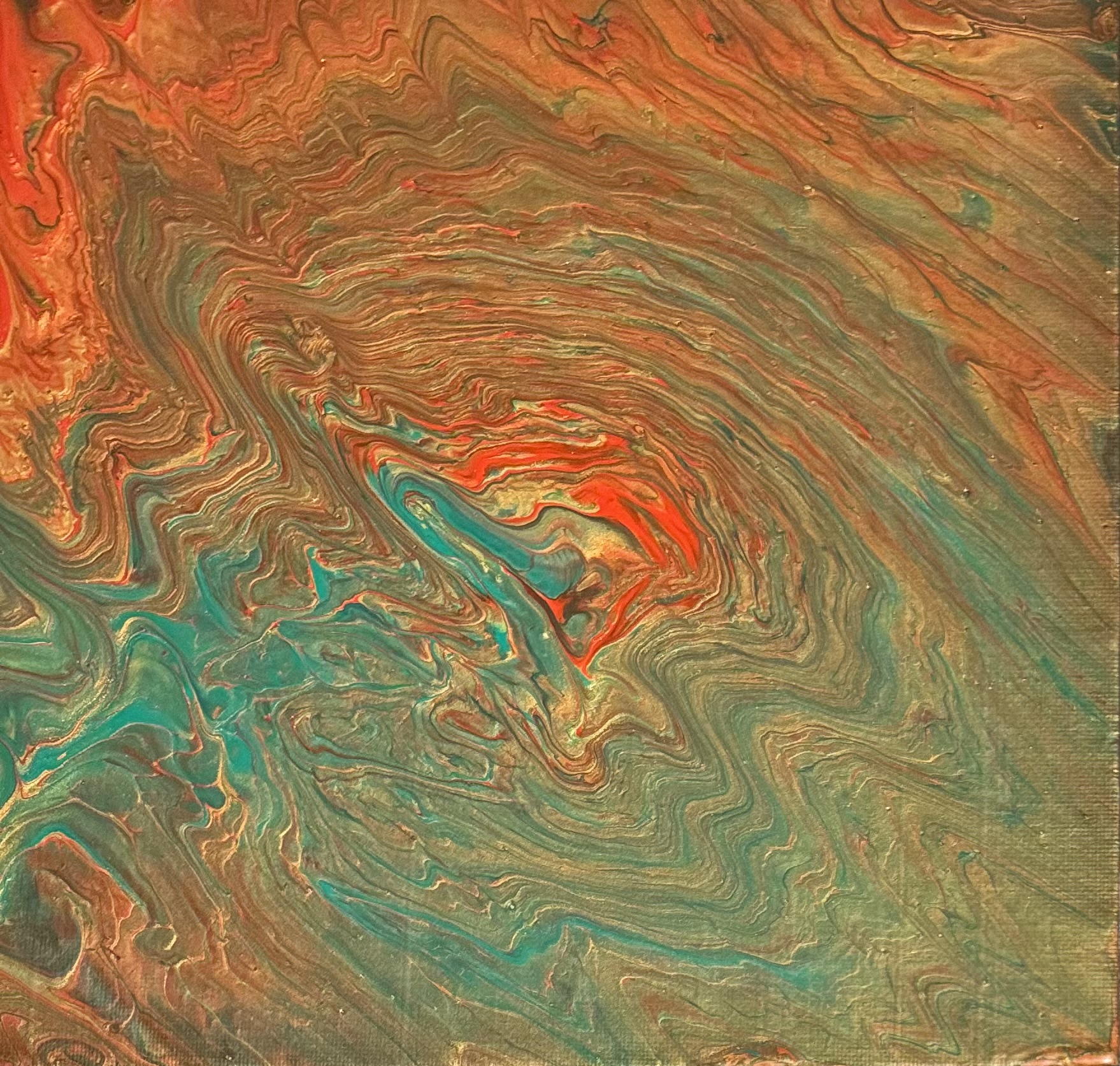 Iridescent heart on fire